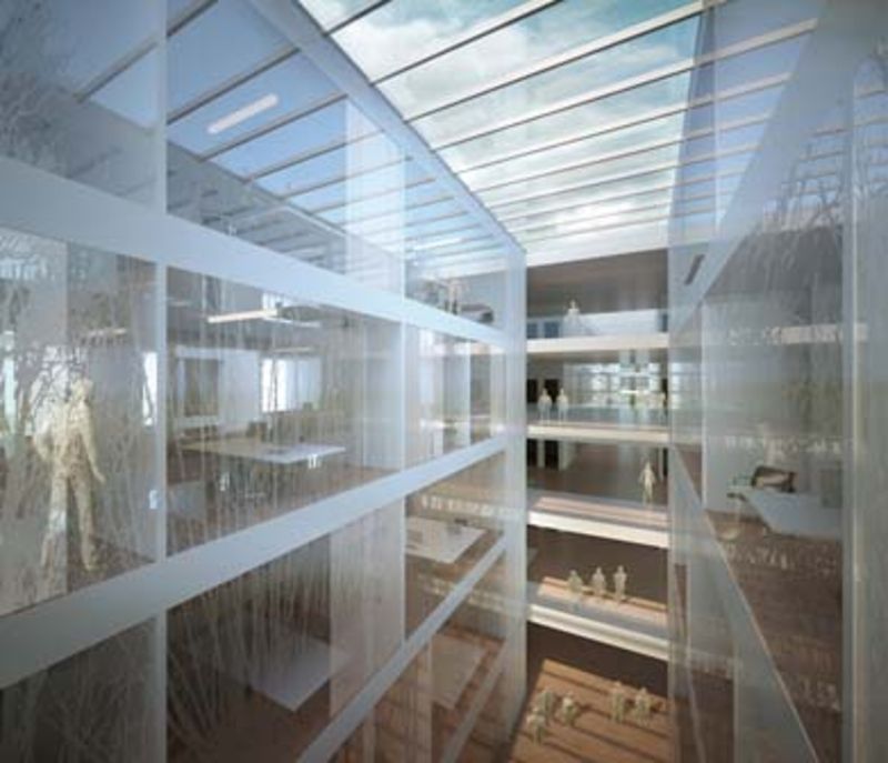 Vue d'artiste de l'intérieur d'un bâtiment