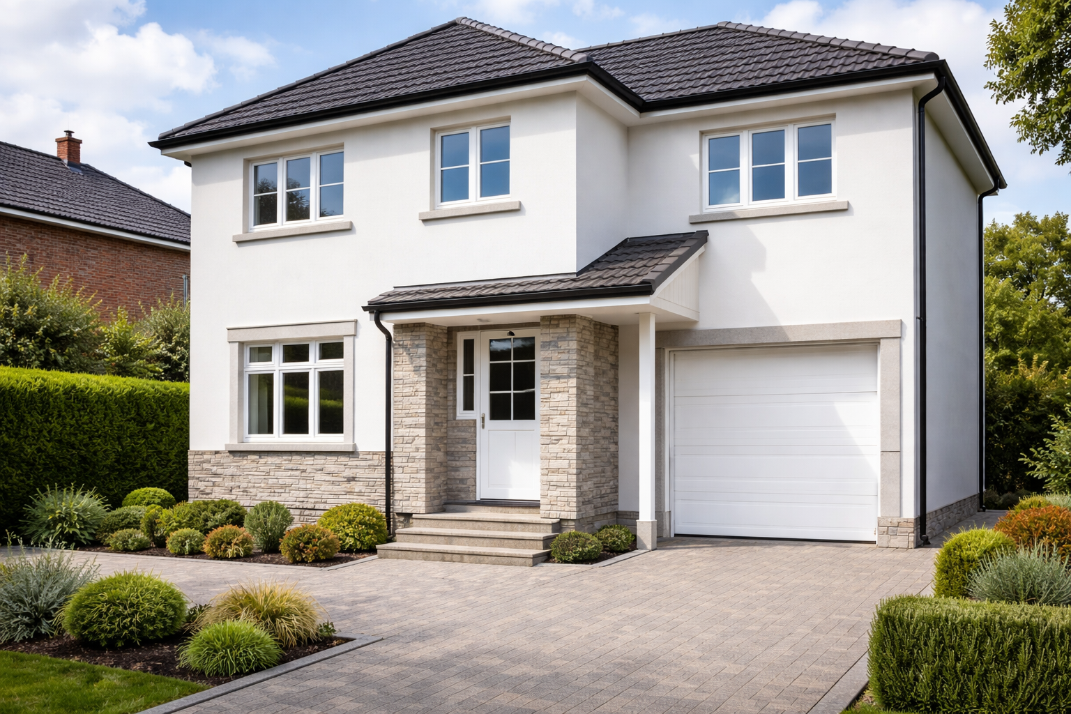 Croquis architectural montrant un chantier de construction .