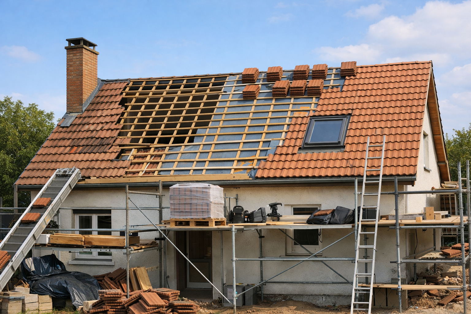 Croquis architectural montrant un chantier de construction .