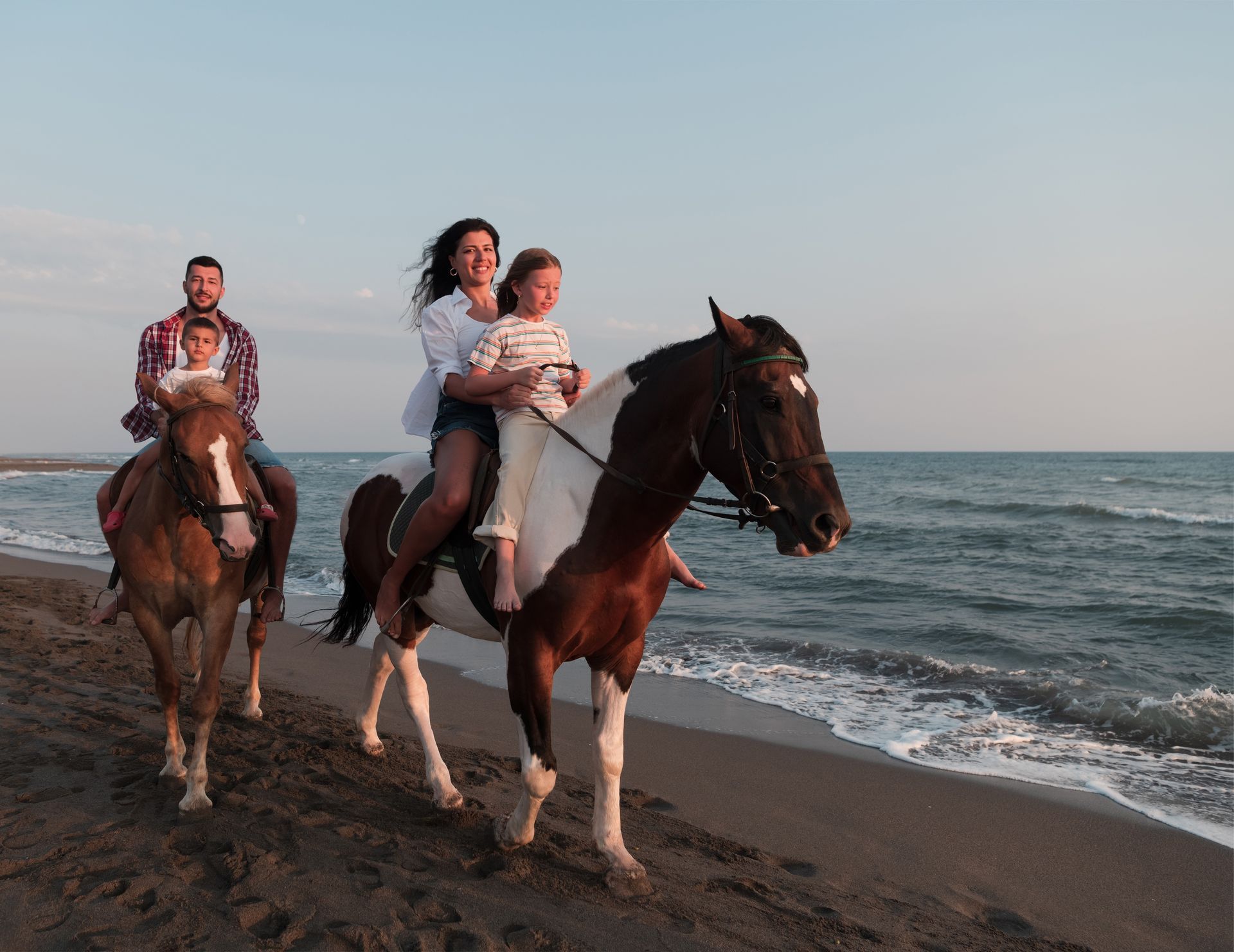 Family horseback riding