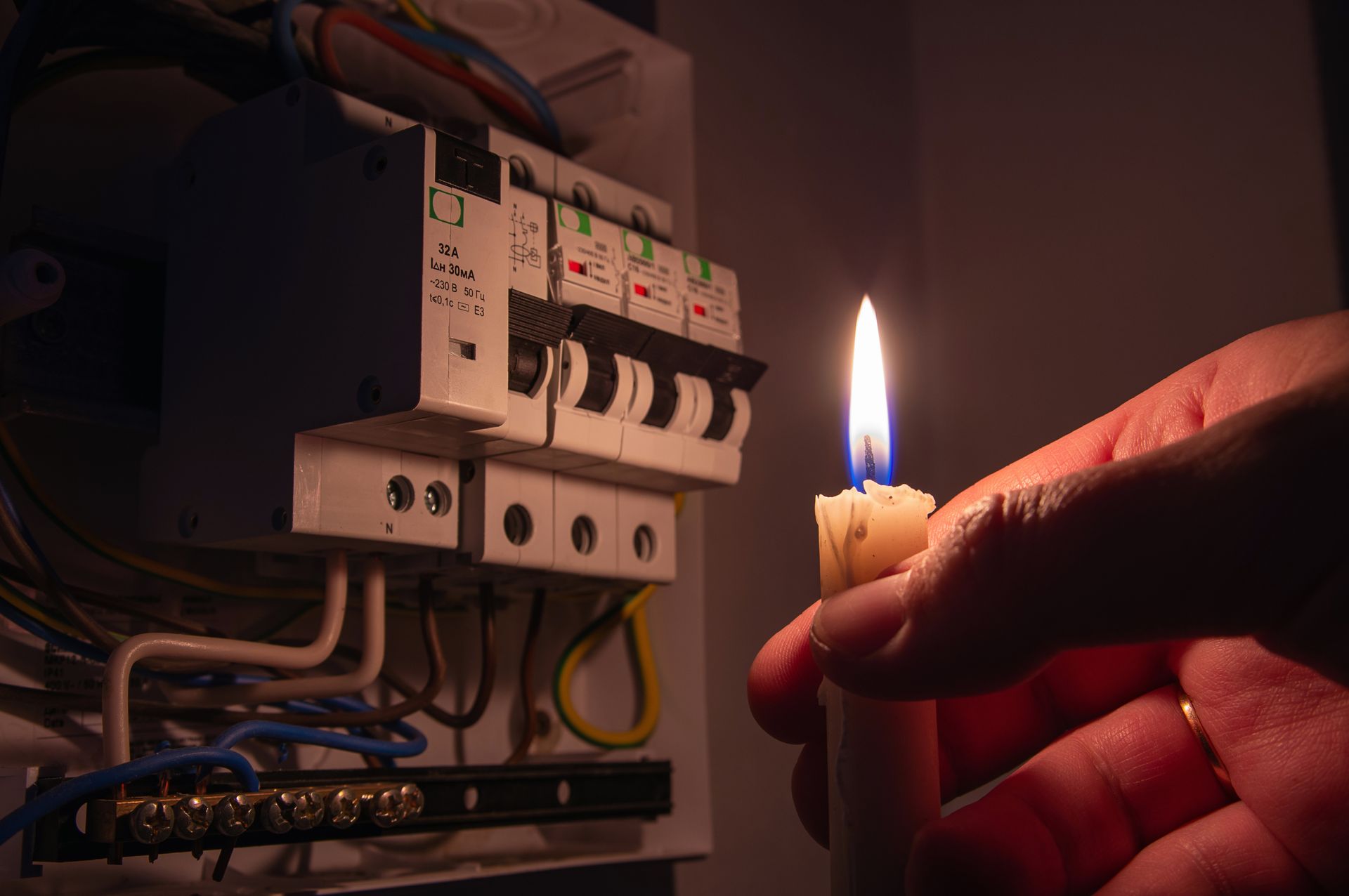 Un compteur électrique et une bougie