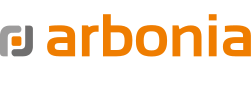 Il logo dell'arbonia è arancione e grigio su sfondo bianco.