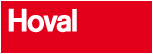 Un cartello rosso con la parola hoval sopra