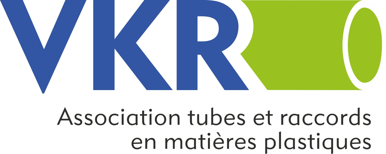 Un logo blu e verde per l'associazione tubi e raccordi in plastica vkr