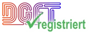 Ein Logo für dgt registert mit einem grünen Häkchen