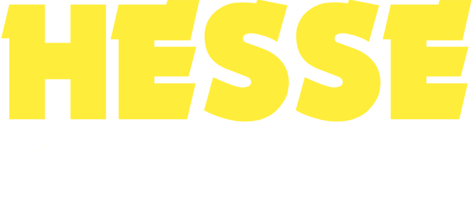 Gelbes „HESSE“-Logo auf weißem Hintergrund