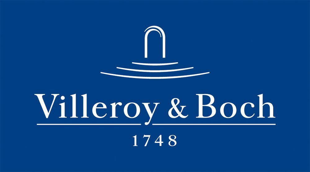 Villeroy & Boch-Logo auf blauem Hintergrund mit weißer Schrift und Emblem, darunter die Jahreszahl „1748“.