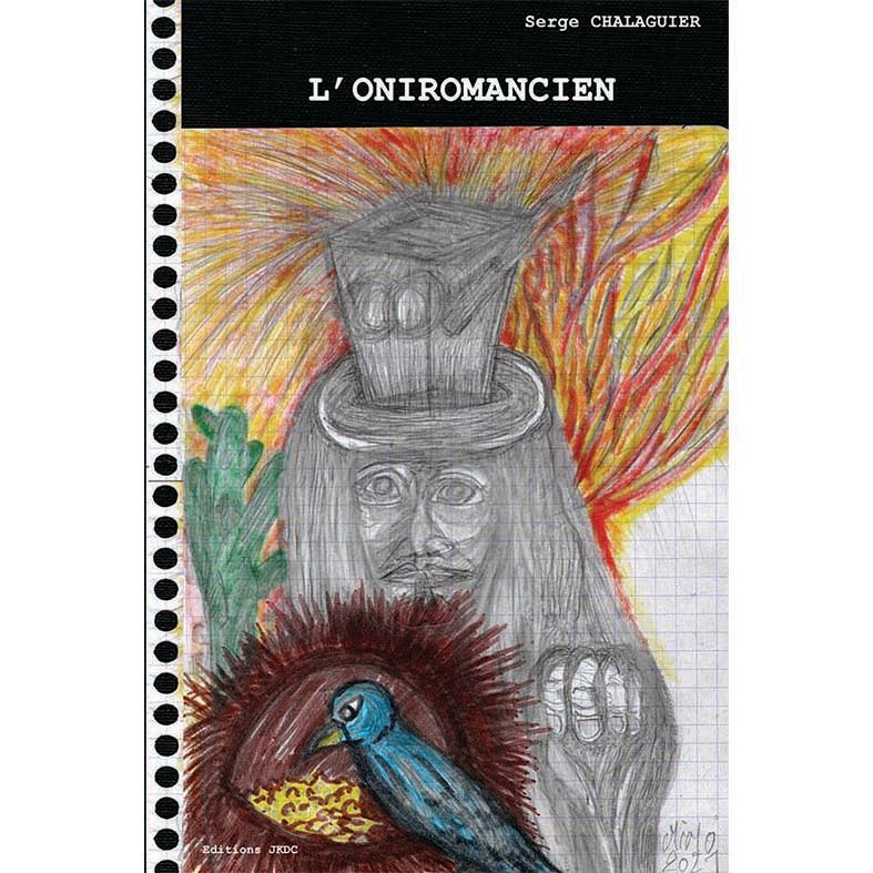 Couverture d'un livre avec un personnage et un oiseau