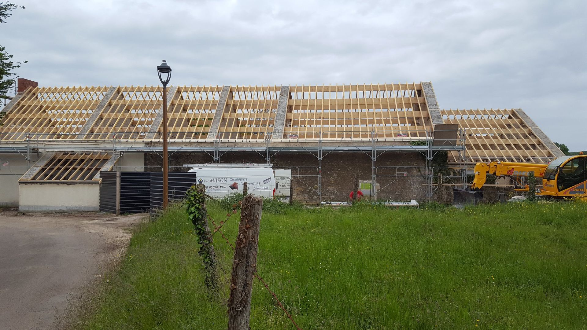 Pose de la charpente