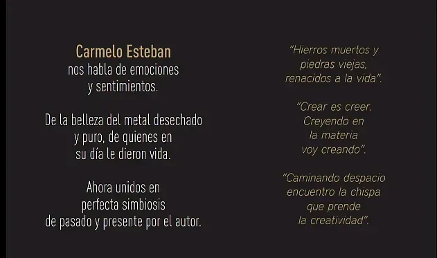 Un fondo negro con el nombre Carmelo Esteban.