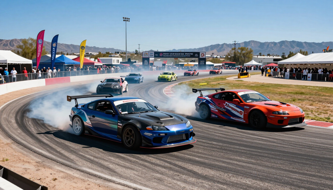 Modified car wheel at CarFest 2026 in Puerto Peñasco