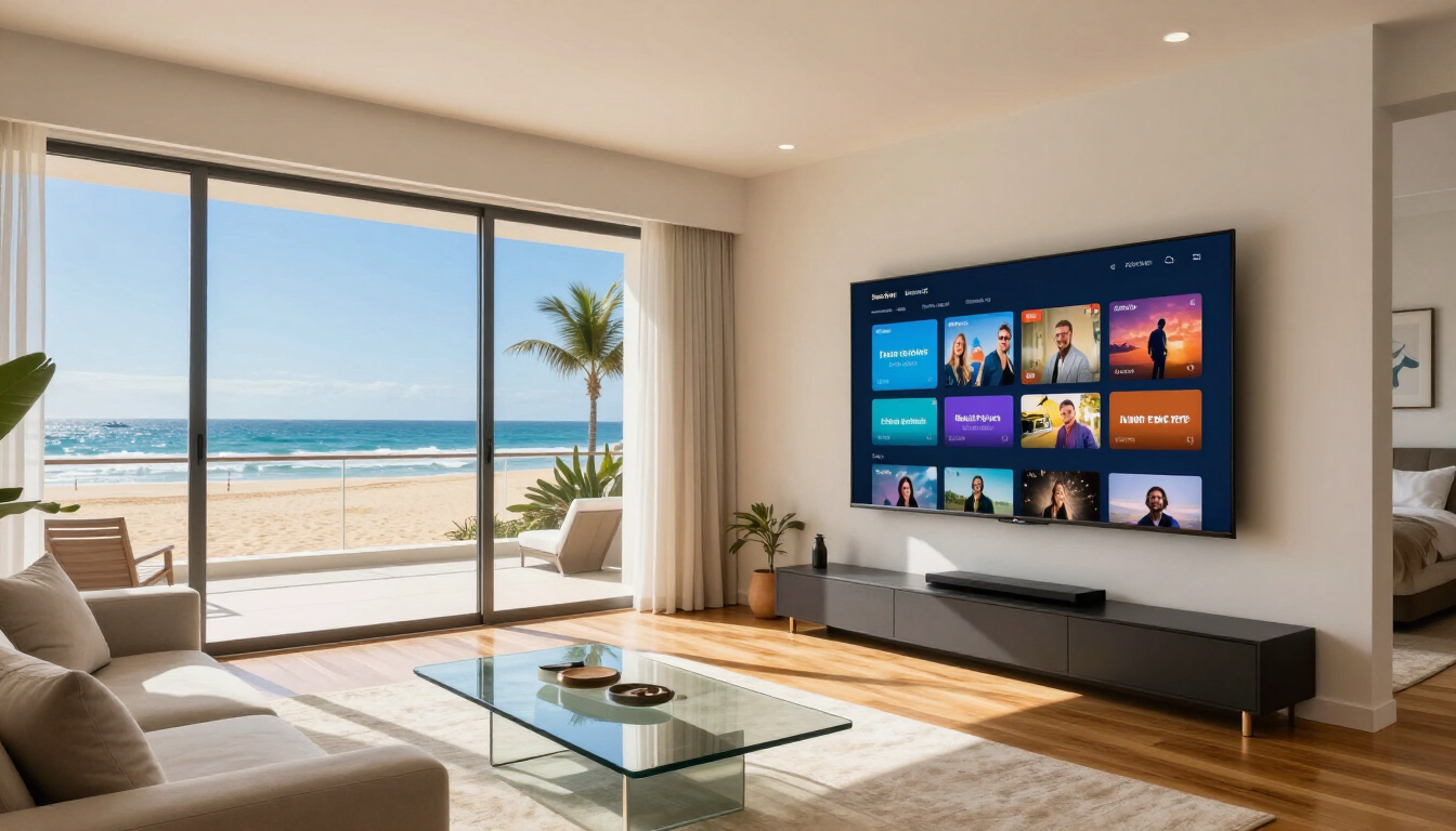 Modern living room with TV