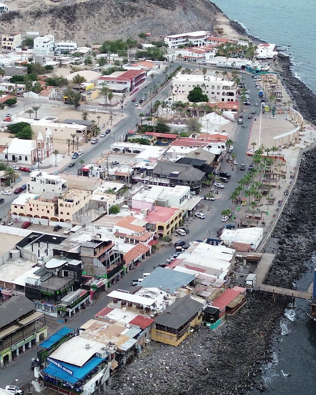 Aerial view of the Malecón and Old Port in Puerto Peñasco