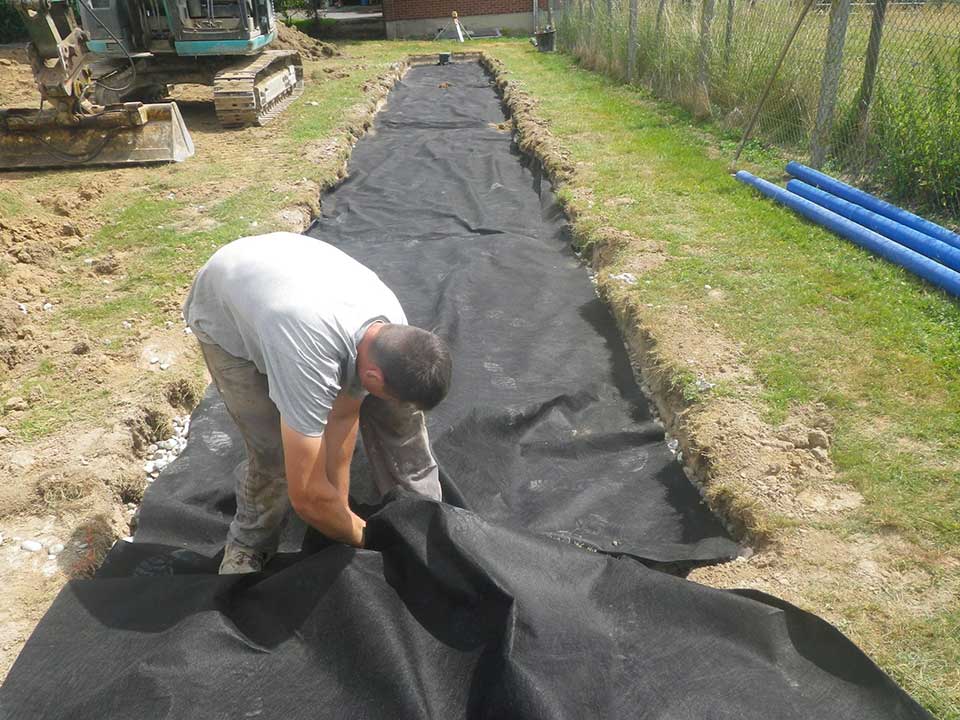 Installation d'une microstation d'épuration