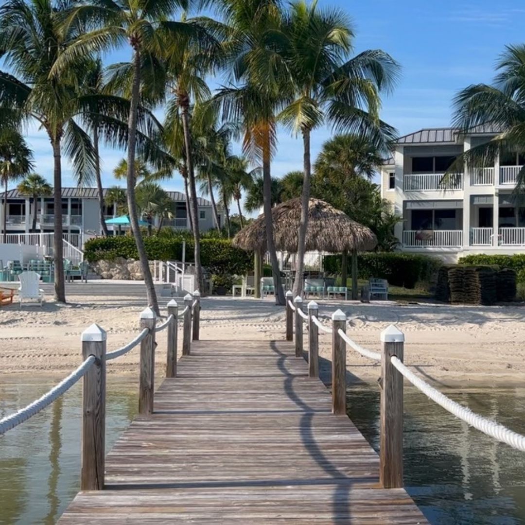 Maison Residences Islamorada private dock extending toward turquoise ocean