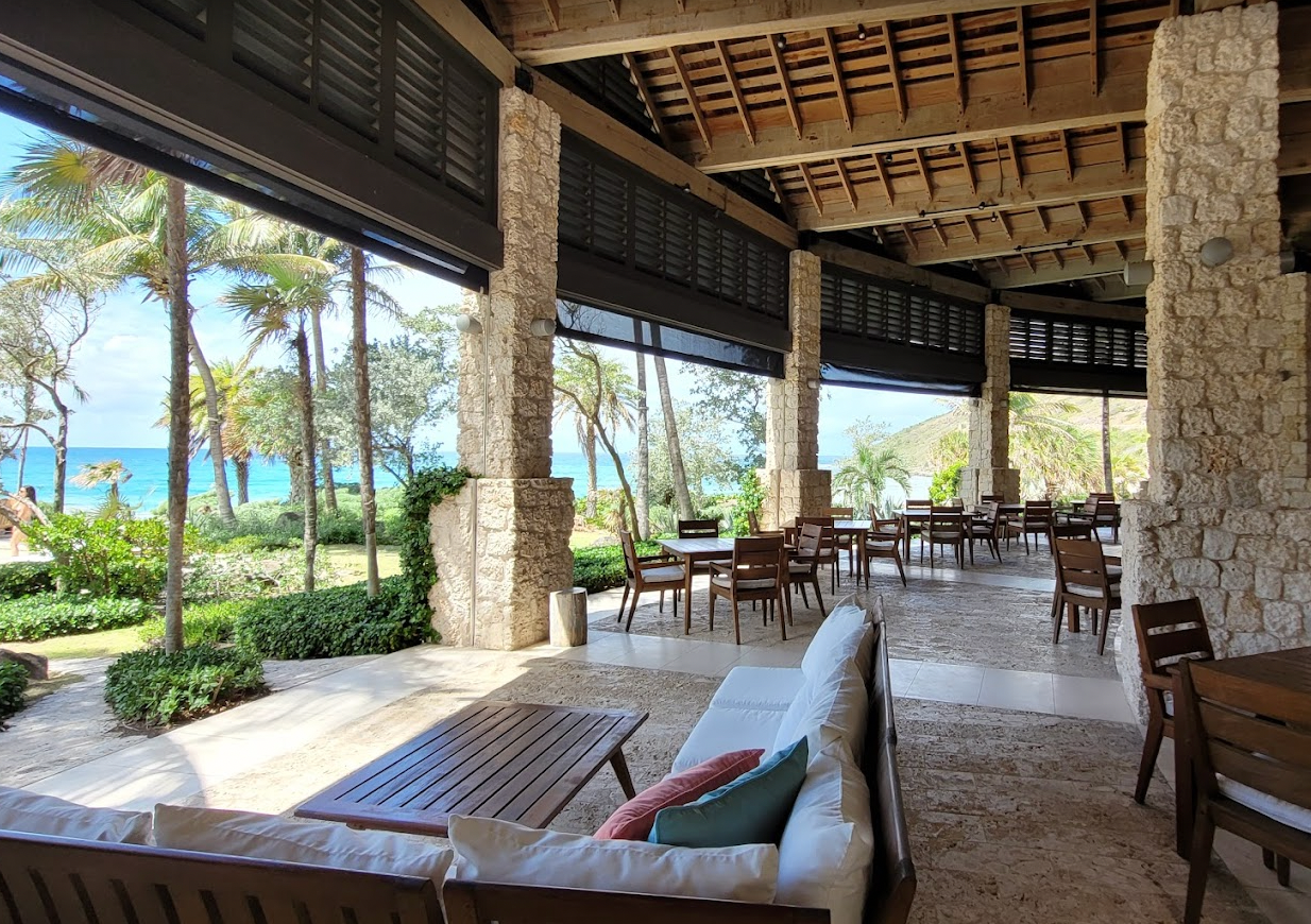 Pavilion Beach Club St Kitts β waterfront restaurant and beach access for Christophe Harbour visitors.