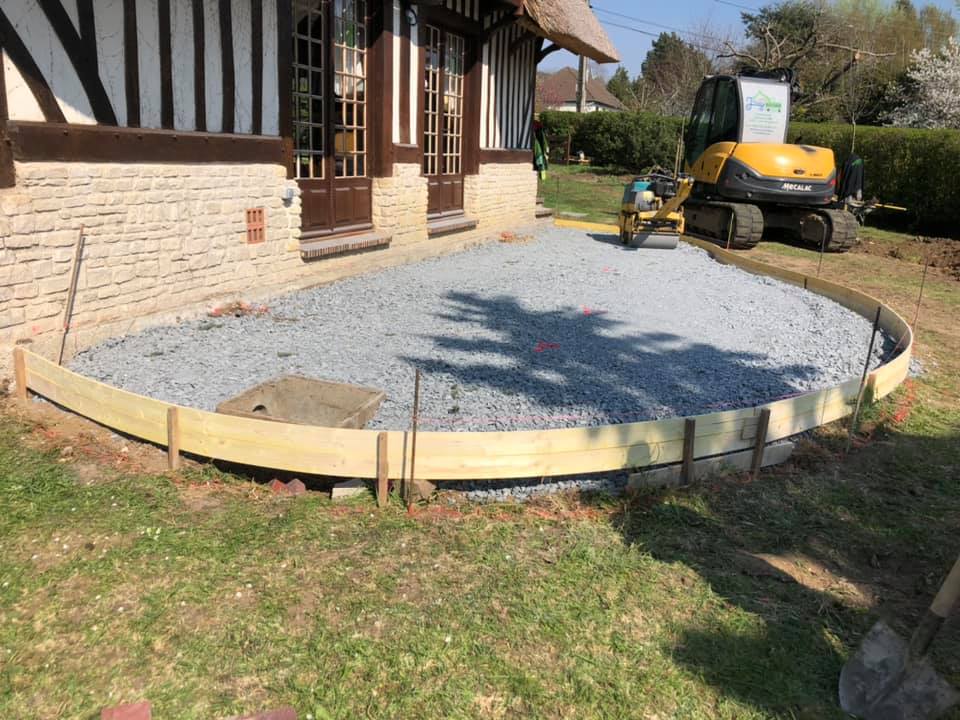 Installation de pavés 3 formats 