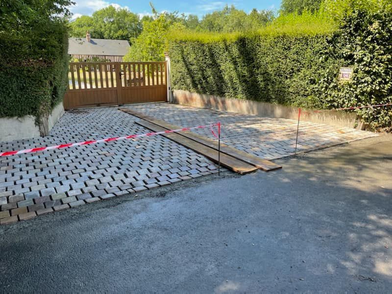 Réalisation d'une entrée en pavés 