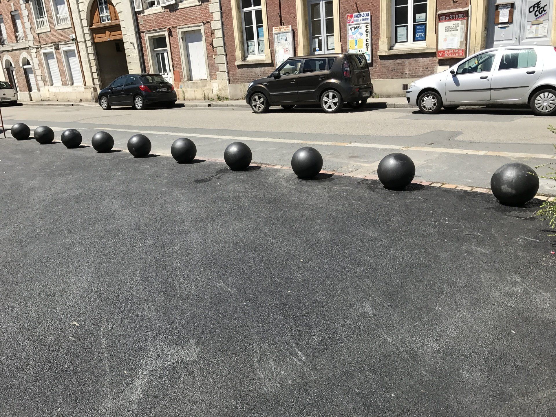 Installation boules de fonte
