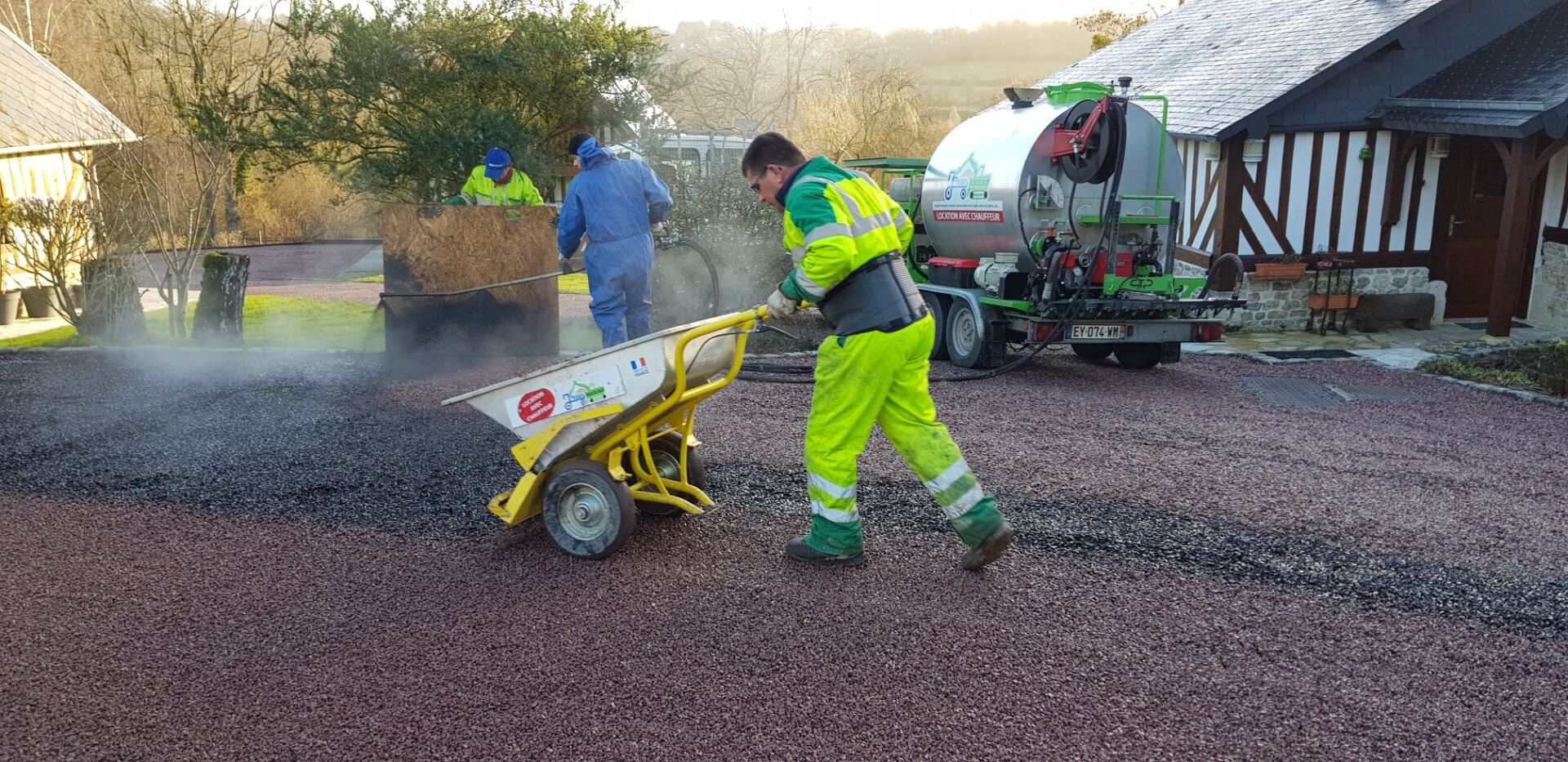Pose d'un bicouche rosé 