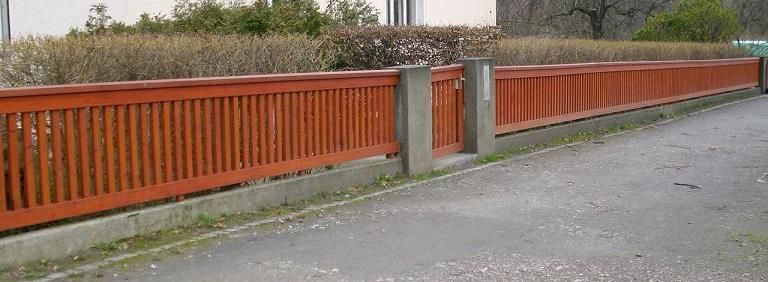 Holzzaun ohne Mittelpfosten