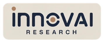 El logotipo de Innovai Research es azul y blanco sobre un fondo blanco.