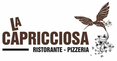 Logotipo para La Capricciosa Ristorante-Pizzeria con ilustraci&oacute;n de un p&aacute;jaro