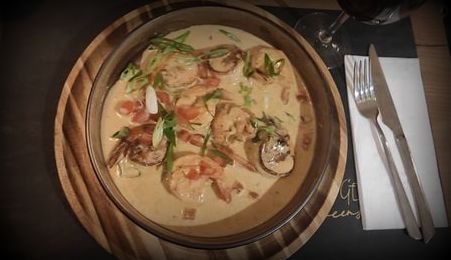 Soep met garnalen