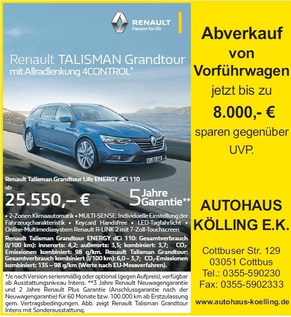 Renault Talisman Abverkauf