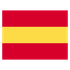 Bandera de España: Tres franjas horizontales de color rojo, amarillo y rojo.