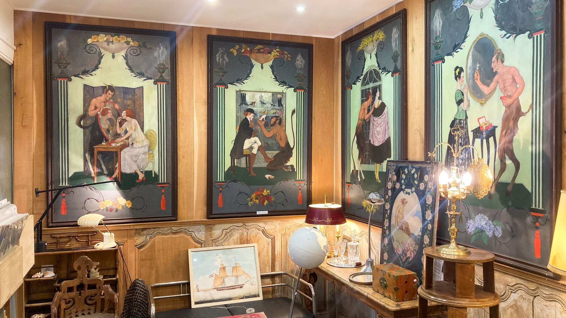 Différents tableaux représentant un satyre.