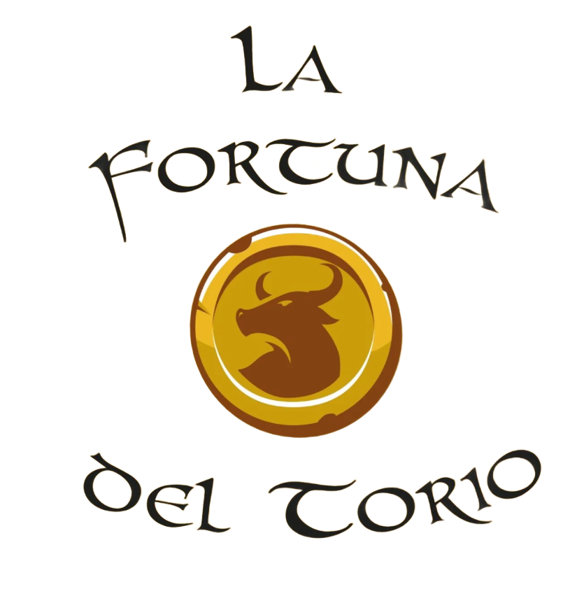 Logotipo con la inscripci&oacute;n &ldquo;La Fortuna del Torio&rdquo; y la silueta de un toro dorado en un emblema circular.