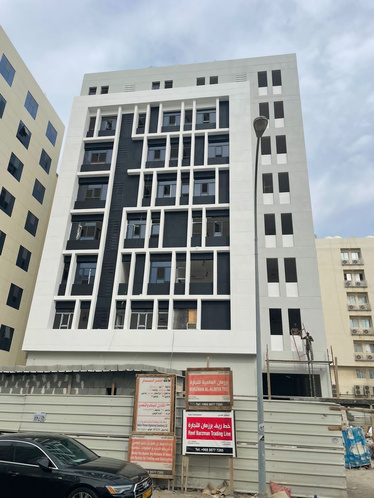 Construction site of a new building in the heart of the city