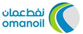 Logo of Omanoil  Company, featuring a stylized oil rig and gas flame on a blue background.