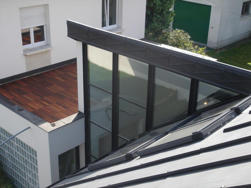 Finition en zinc de baie vitrée