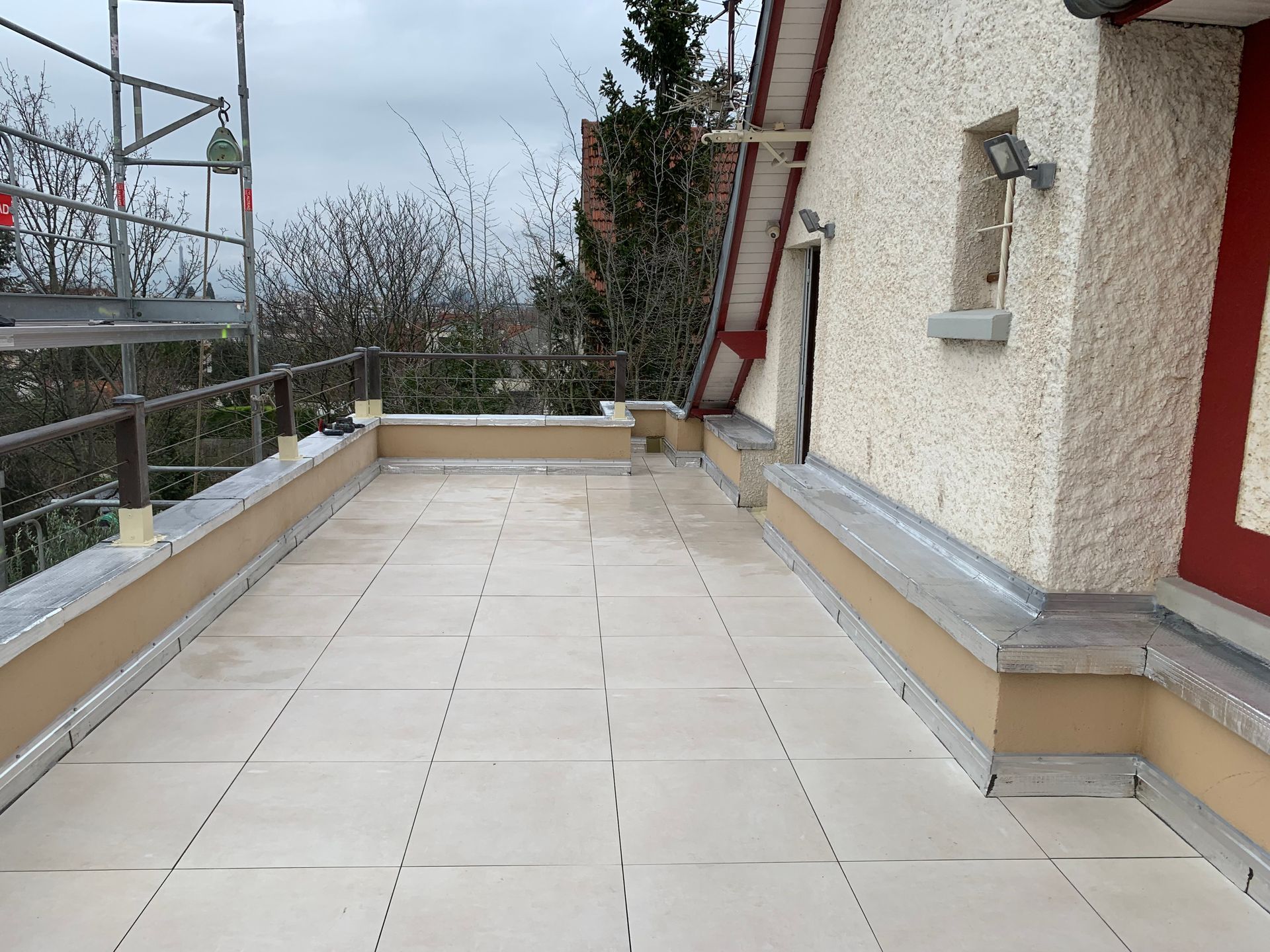 Terrasse après des travaux d'étanchéité