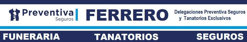 Una pancarta azul con la palabra Ferrero.