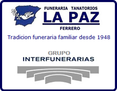 Un logotipo para una funeraria llamada La Paz.