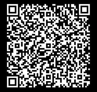 Un código QR en blanco y negro sobre un fondo negro.
