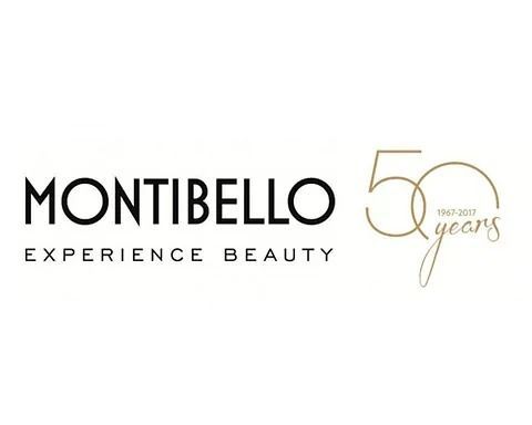 El logotipo de Montibello Experience Beauty está sobre un fondo blanco.