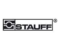 Ein schwarz-weißes Logo für ein Unternehmen namens Stauff.