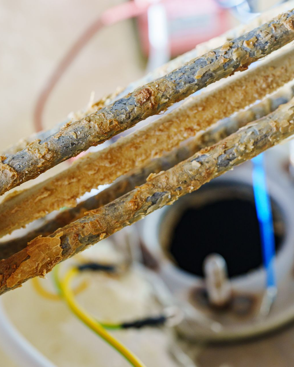 Pièce de chauffe-eau entartrée