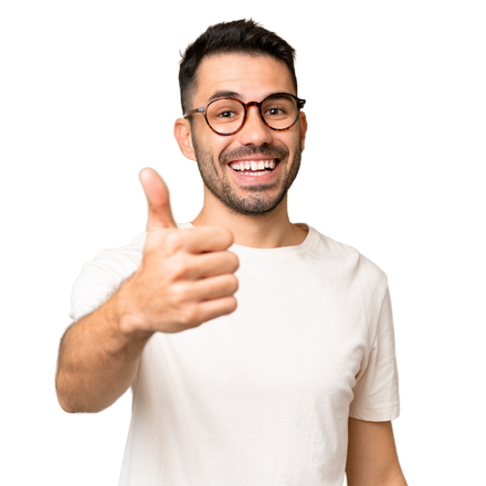 Homme levant le pouce