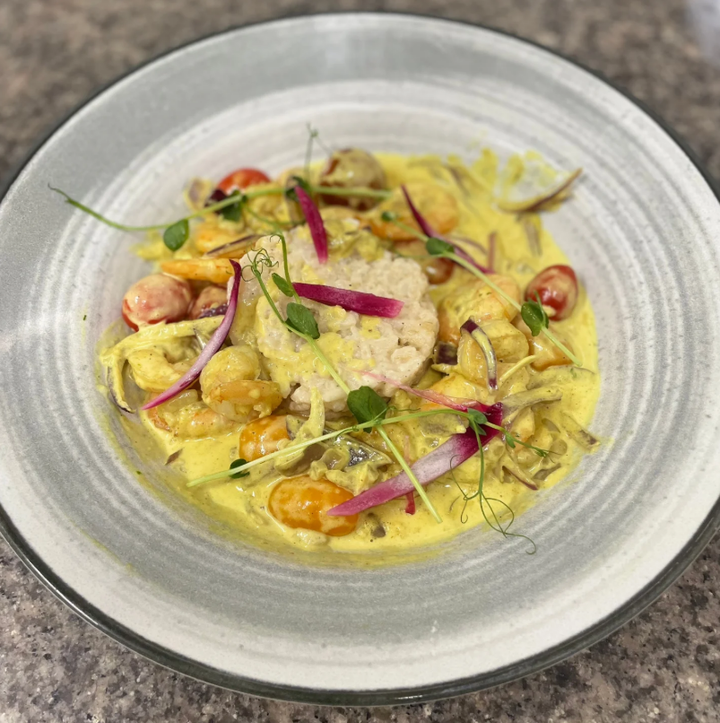 Risotto au curry et fruits de mer