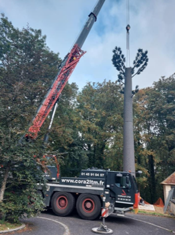 Grue de chantier levée