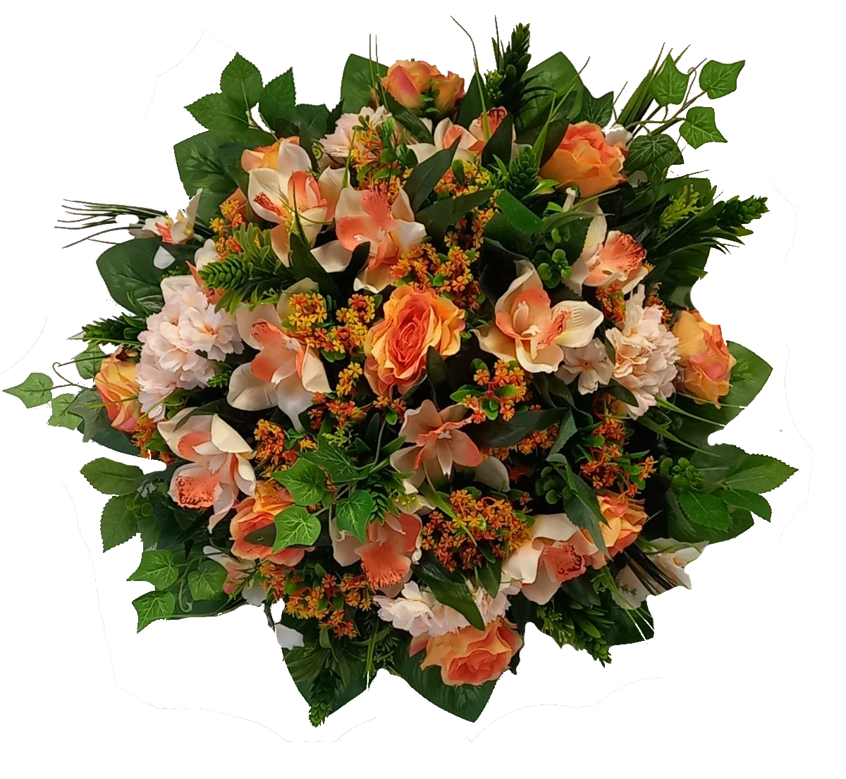 Bouquet Rose Orchidée Feuillage 
