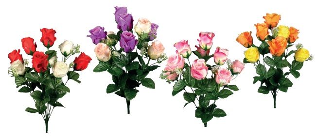 ROSES BOUTONS 9 TETES
