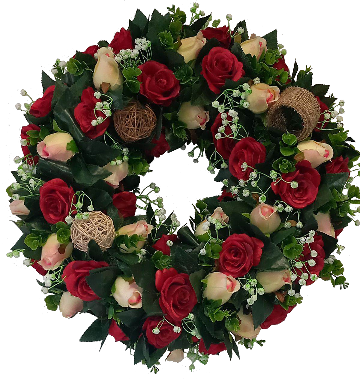 Couronne de fleurs artificielles