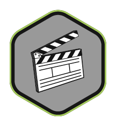 Macaron vidéo avec clap de tournage
