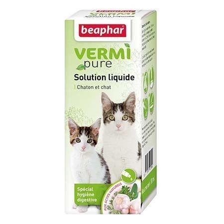 Vermifuge naturel liquide chaton et chat Vermipure 50 ml - BEAPHAR